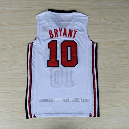Camiseta USA 1992 Kobe Bryant #10 Blanco
